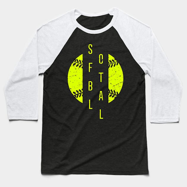 Softball Distressed Shirt Baseball T-Shirt by ThreadsMonkey